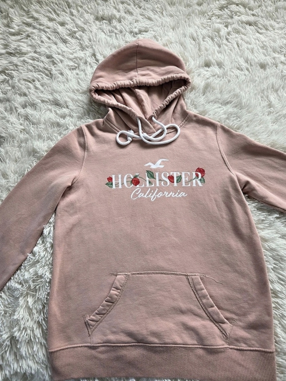 Hollister Pink Graphic Pullover Hoodie Size Small